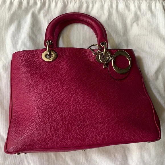 Christian Dior Pink/Magenta Lady Dior Bag Rare - Picture 4 of 11